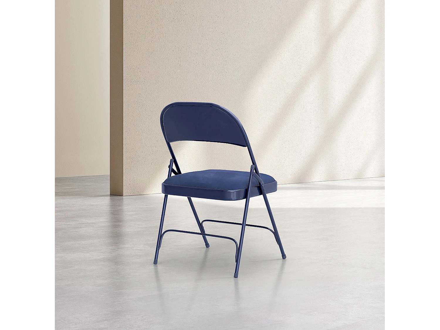 Habitat - Chaise pliante en acier laqué et tissu - Bleu nuit - Macadam