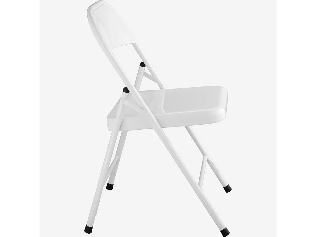 Habitat - Lot de 4 chaises pliantes en acier laqué - Blanc - Macadam