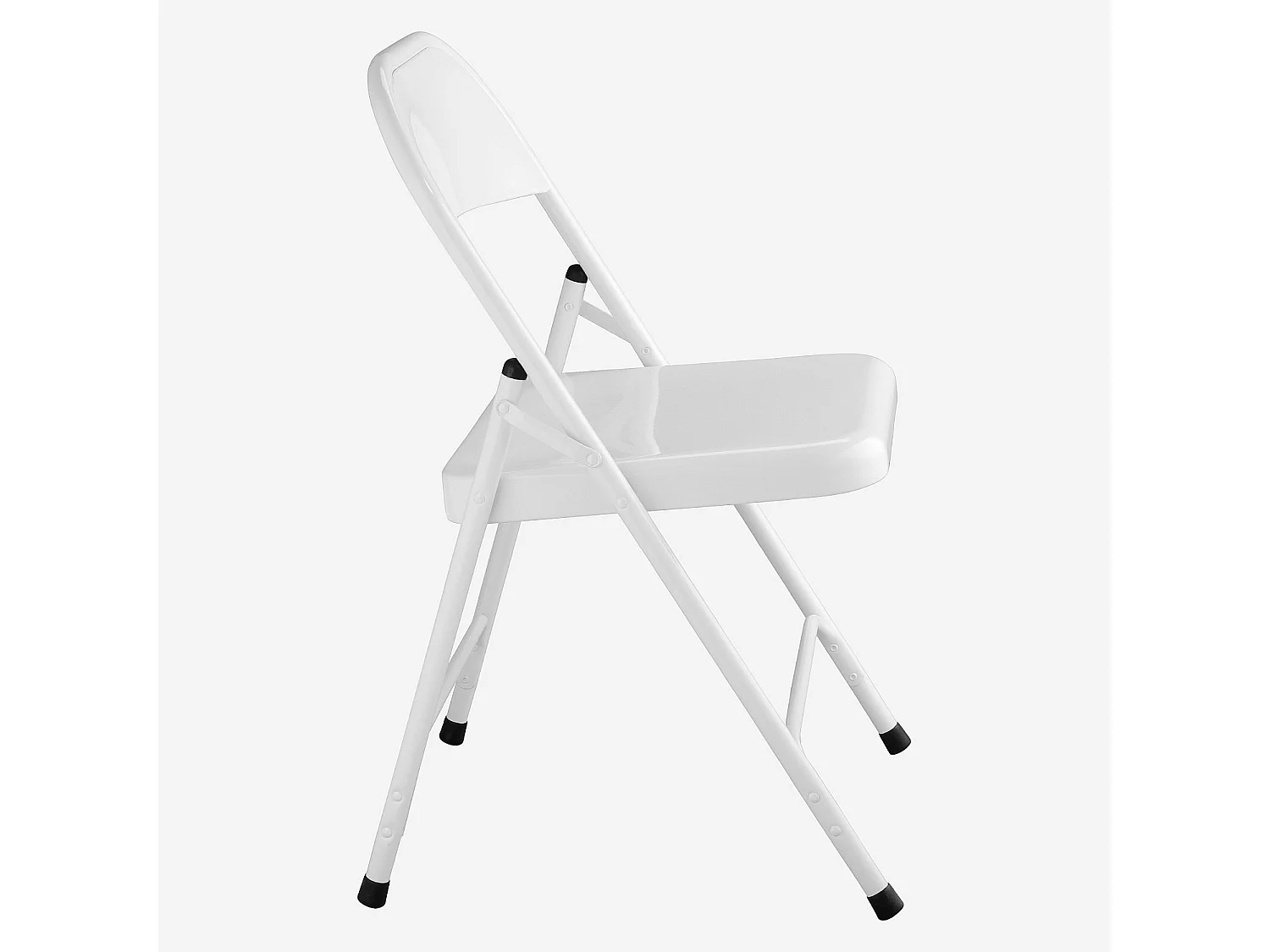 Lot de 4 chaises pliantes en acier laqué - Blanc