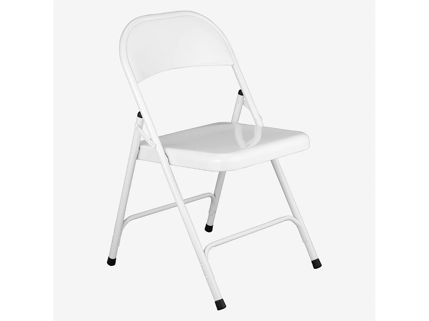 Lot de 4 chaises pliantes en acier laqué - Blanc