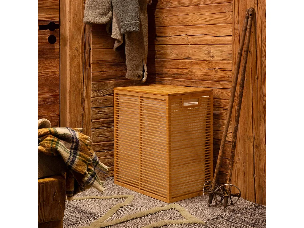 Habitat - Panier à linge en bambou - Naturel - Charles