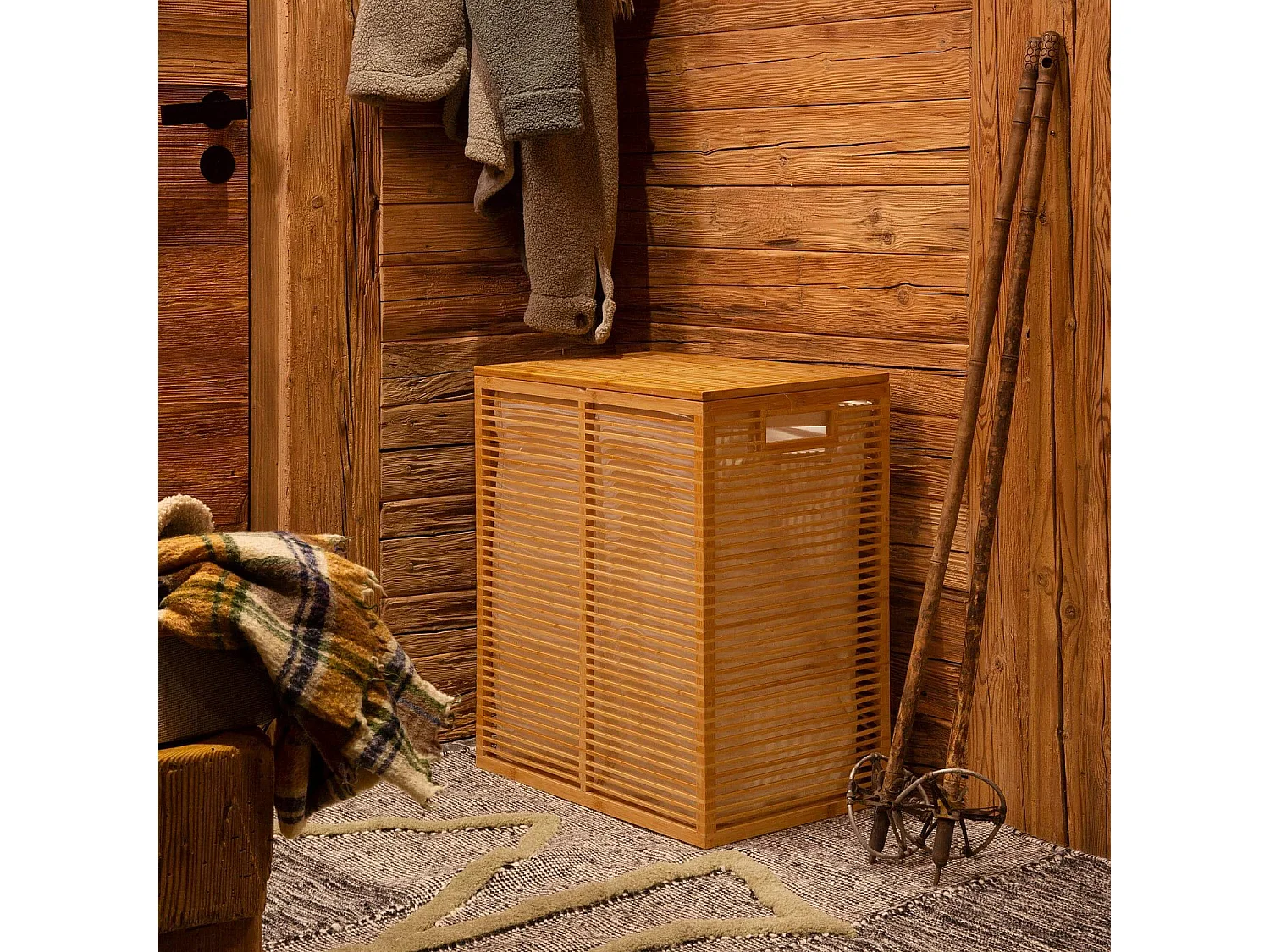 Habitat - Panier à linge en bambou - Naturel - Charles