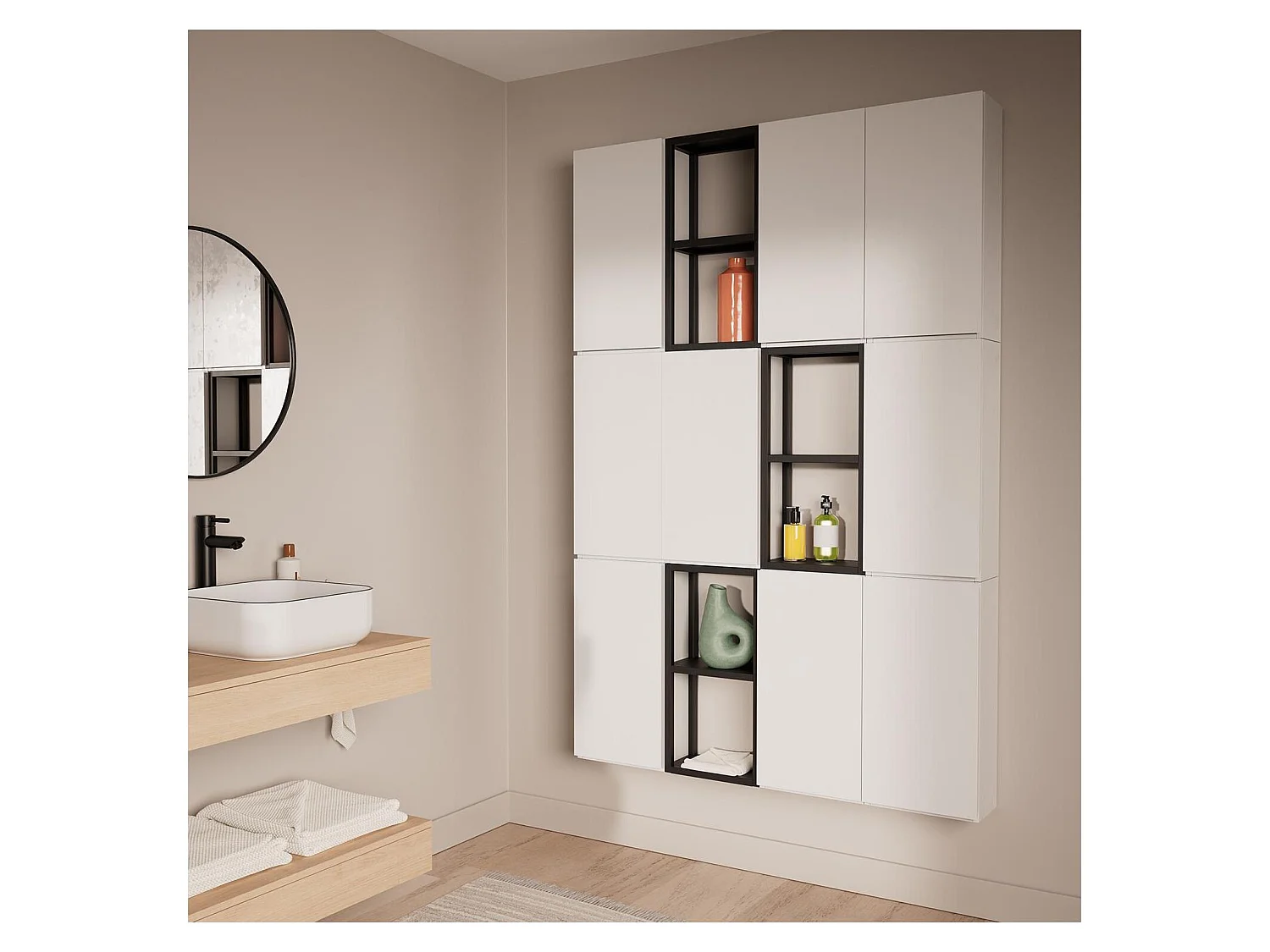 Module de rangement - Etagère en métal - faible profondeur 30x60cm