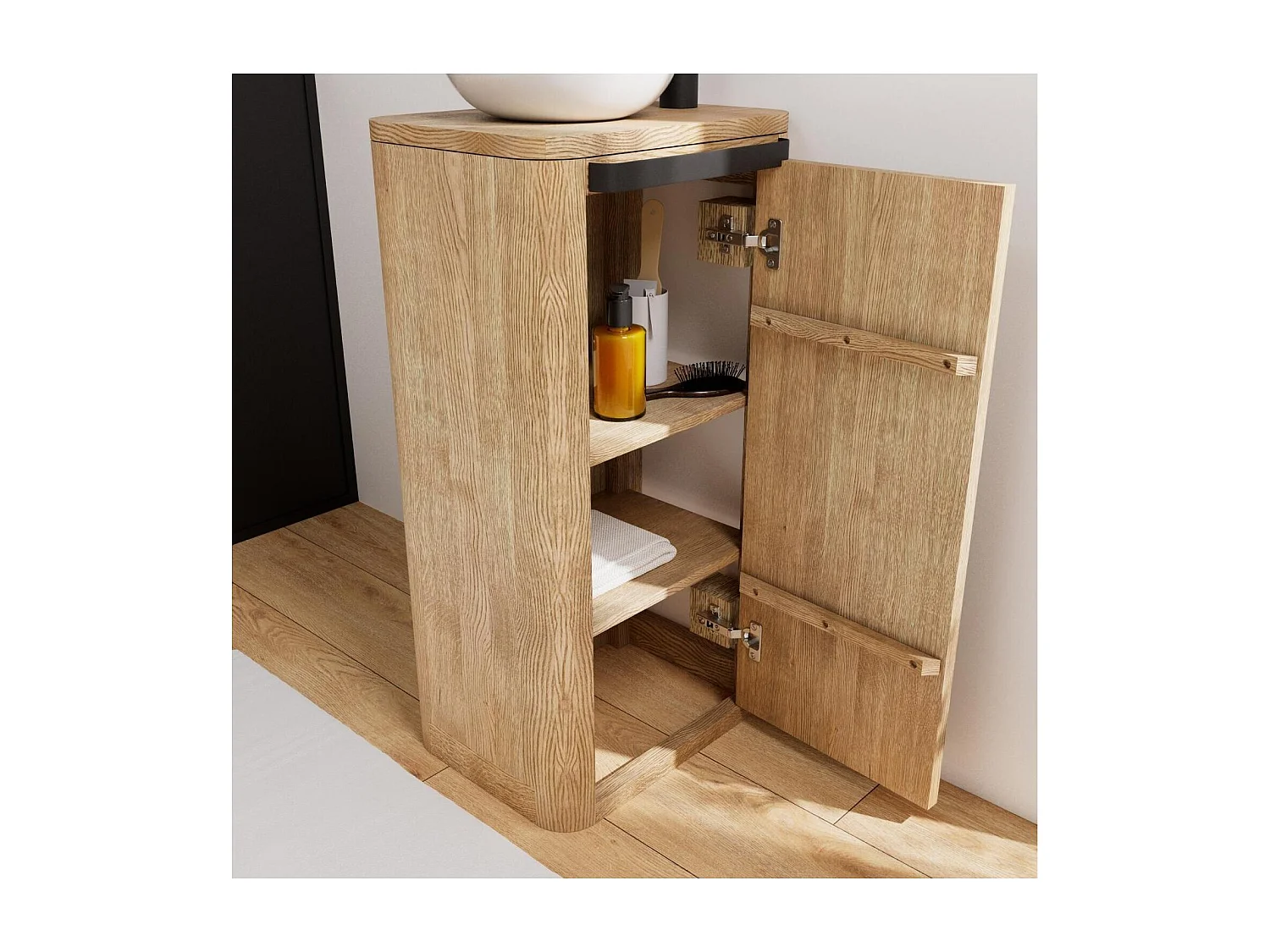 TOM Waschbeckenschrank + Waschbecken + Spiegelset