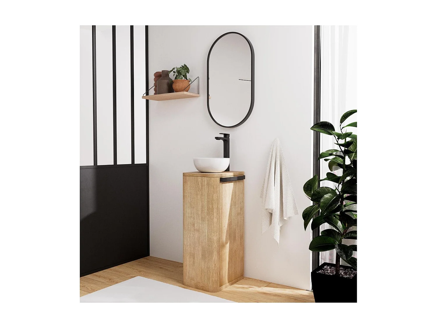 Mobile lavabo + lavabo + specchio TOM