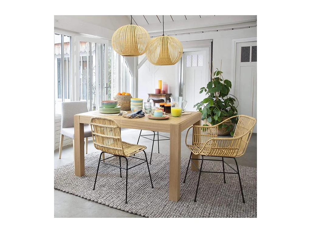 Habitat - Table rectangulaire extensible en chêne - Drio