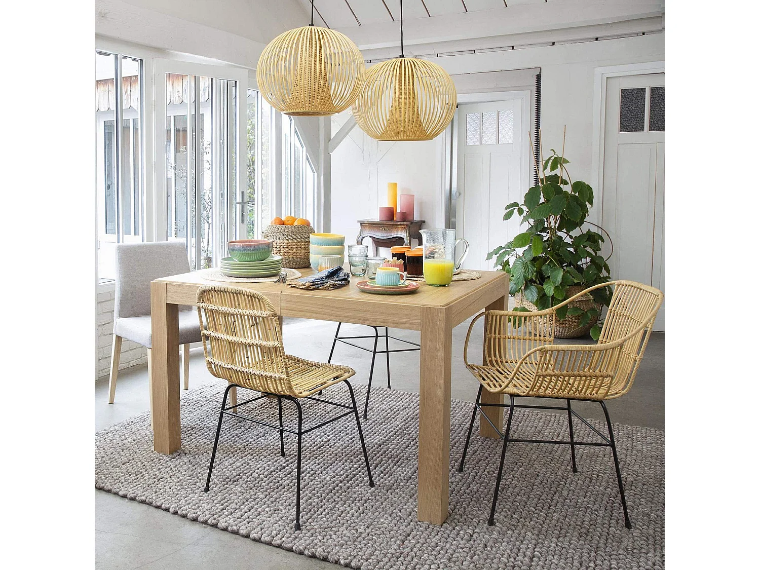 Habitat - Table rectangulaire extensible en chêne - Drio