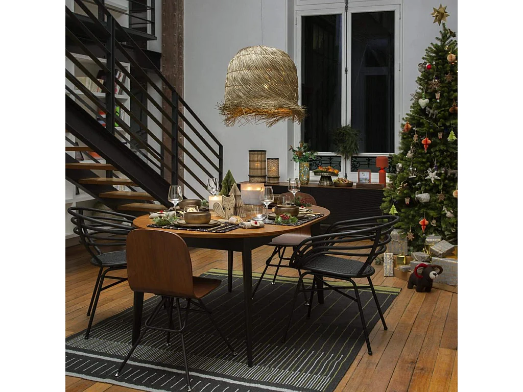 Habitat - Table ronde extensible en noyer - Moder