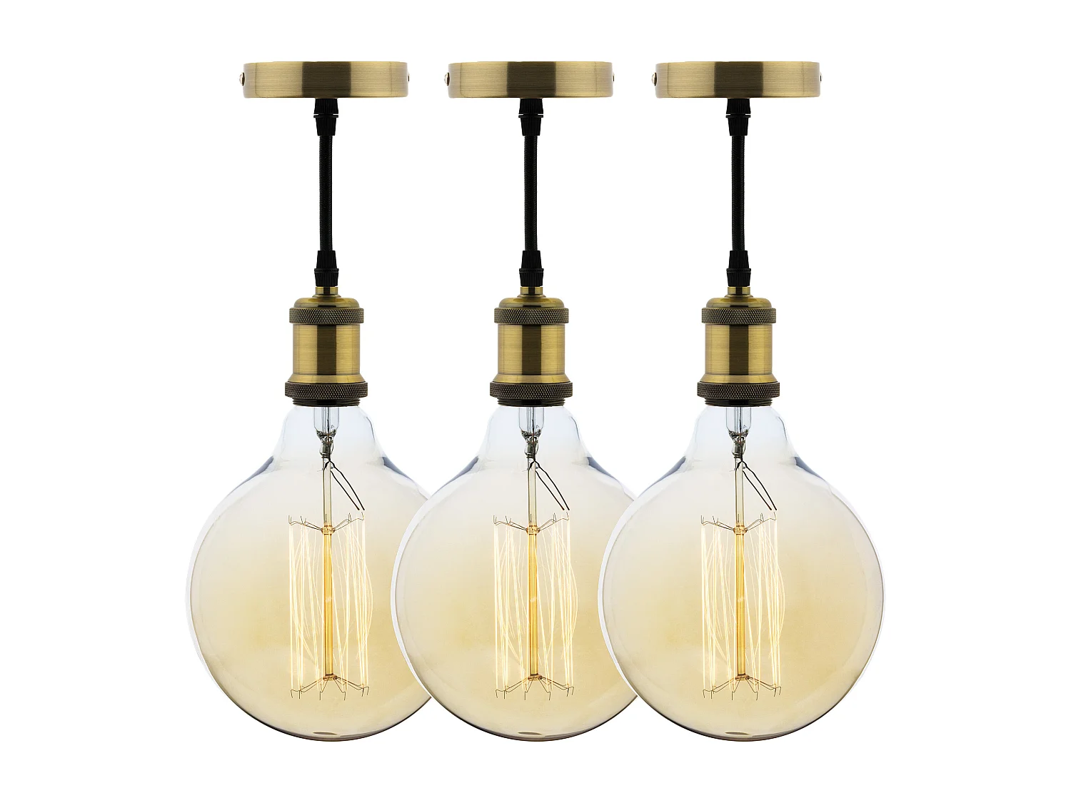 Lot de 3 kits de suspension vintages métal cuivré - Zenitech