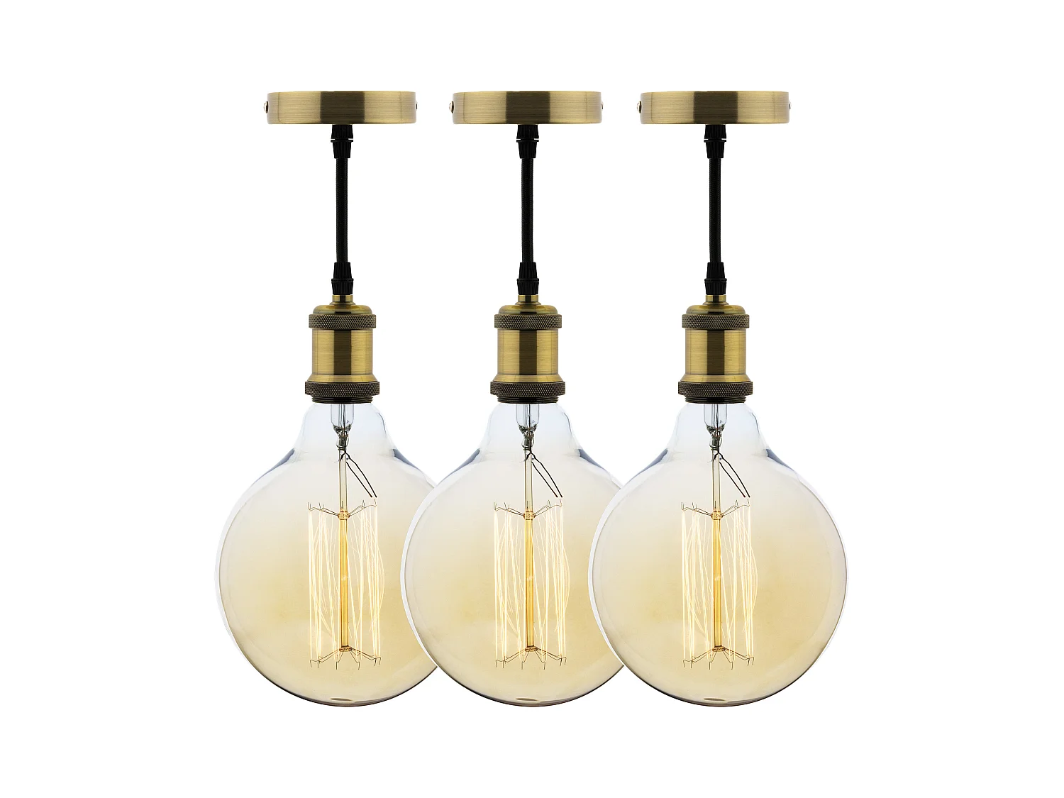 Lot de 3 kits de suspension vintages métal cuivré - Zenitech