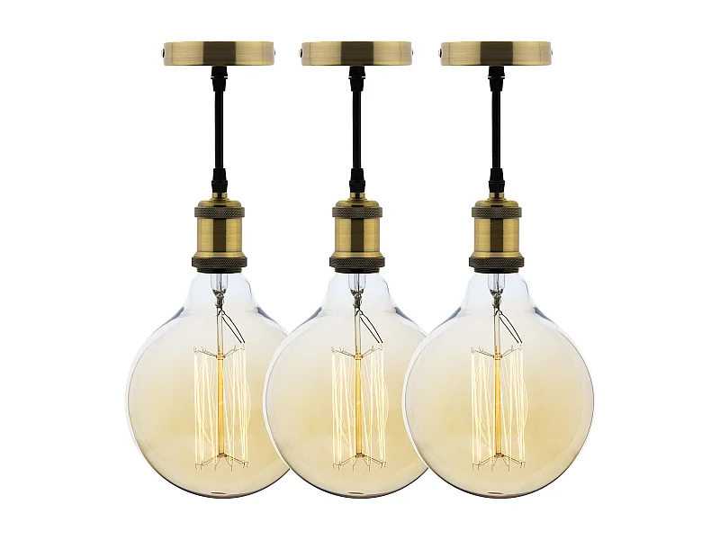 Lot de 3 kits de suspension vintages métal cuivré - Zenitech