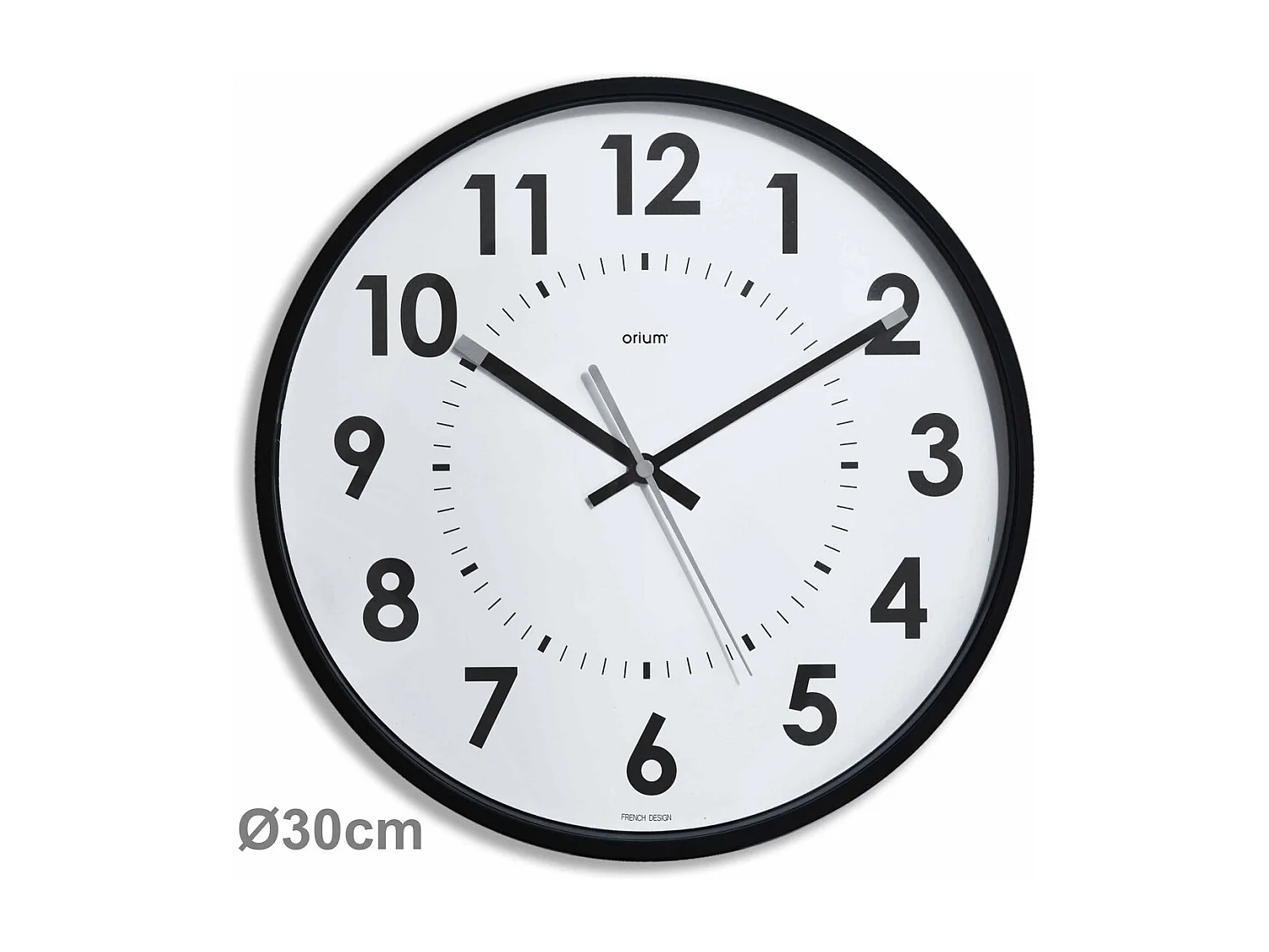 Horloge silencieuse Abylis Ø30cm - Noir - Orium