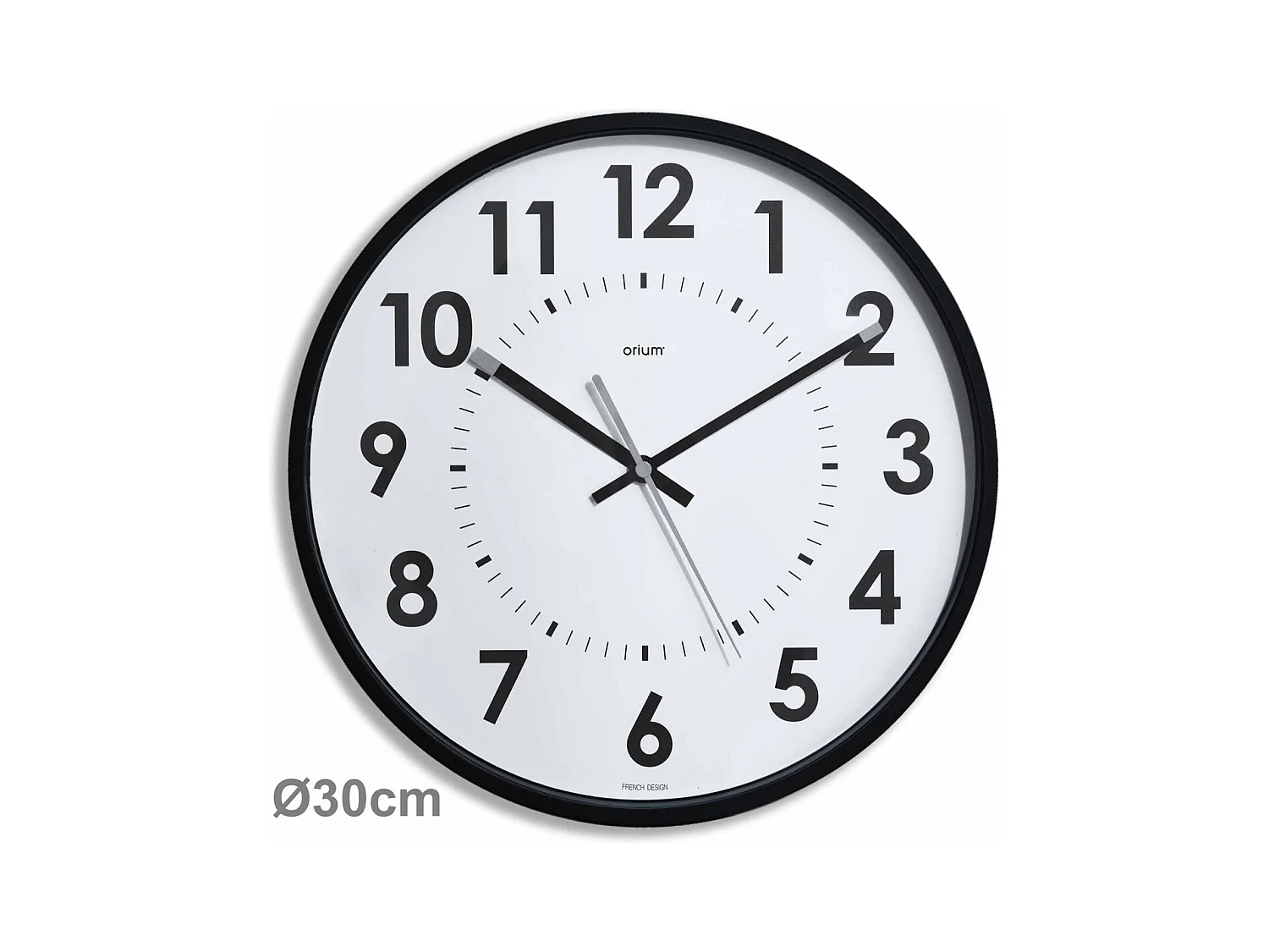 Horloge silencieuse Abylis Ø30cm - Noir - Orium