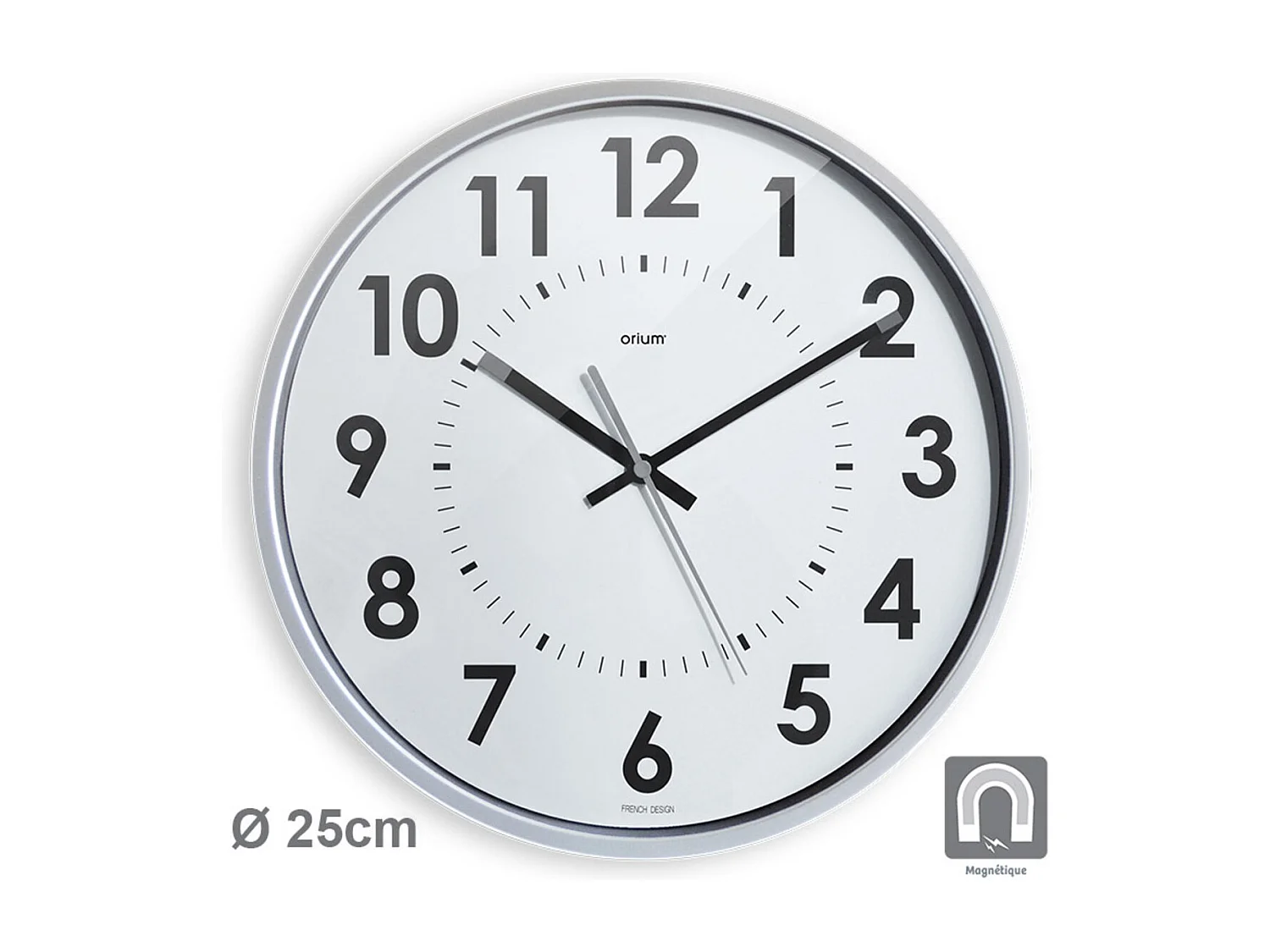 Horloge silencieuse Magneto Ø25cm - Orium