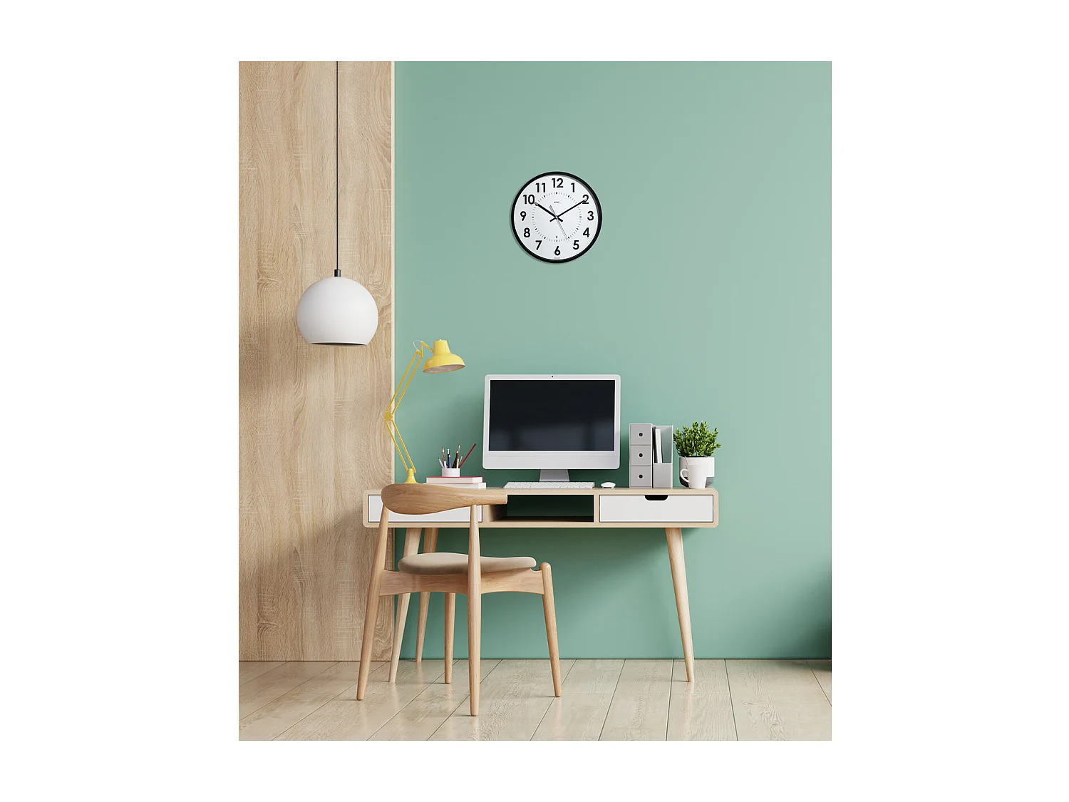 Horloge radio contrôlée Abylis Ø30cm - Noir - Orium