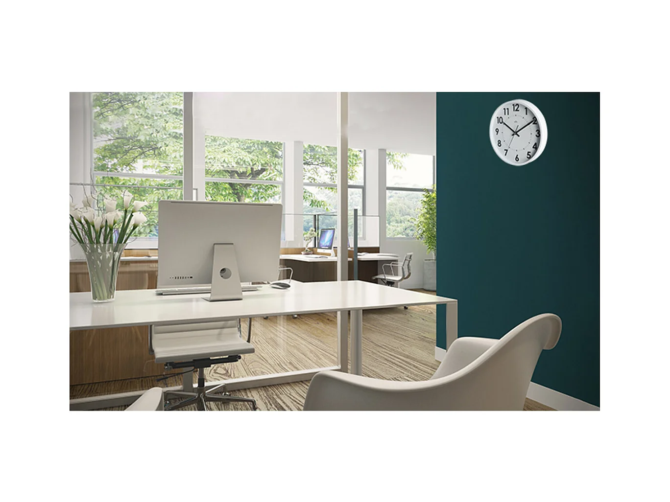 Horloge silencieuse Abylis Ø30cm - Blanc - Orium