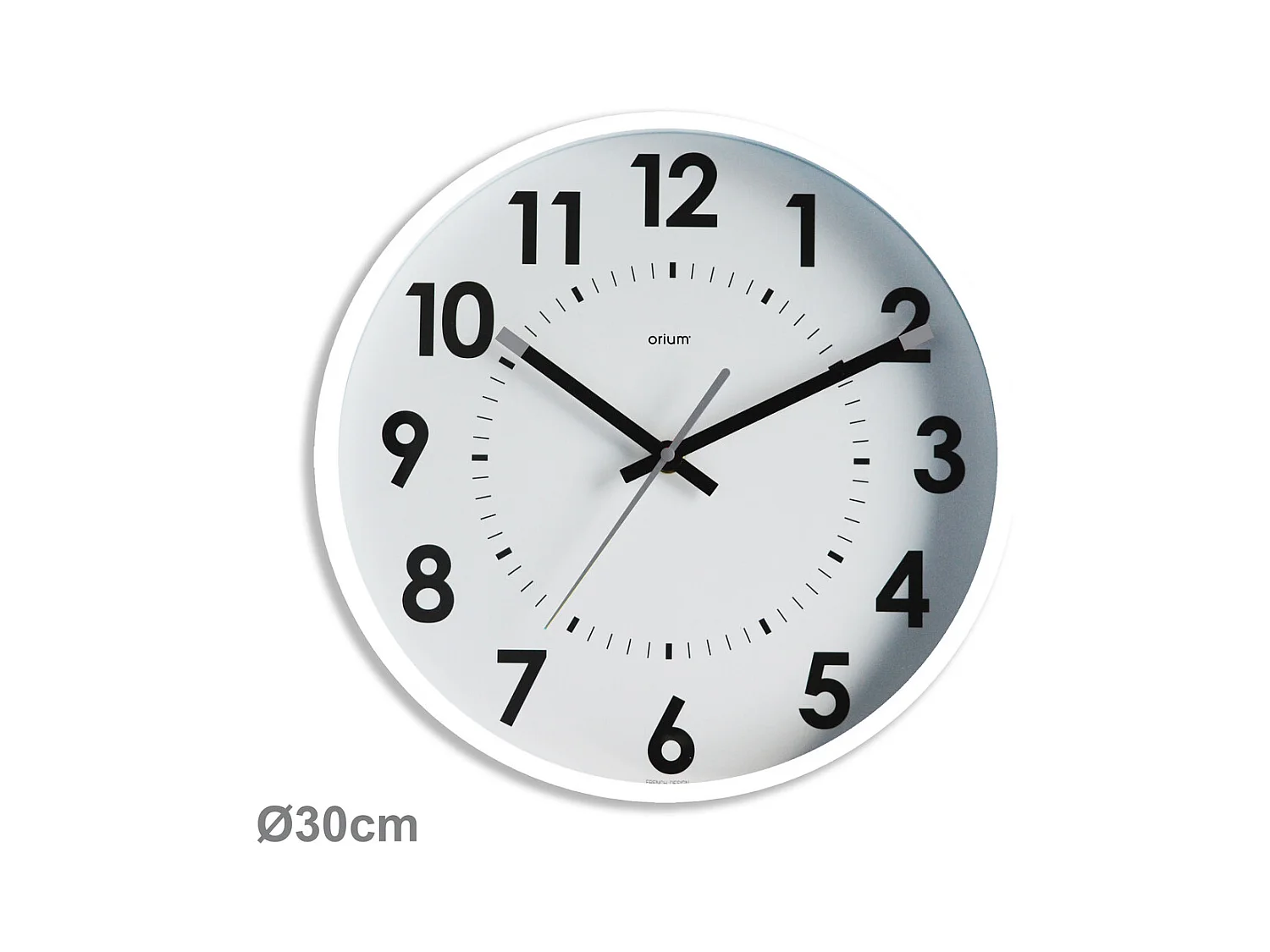 Lautlose Wanduhr Abylis Ø30cm Weiß - Quarz-Uhrwerk - Großformat - Orium