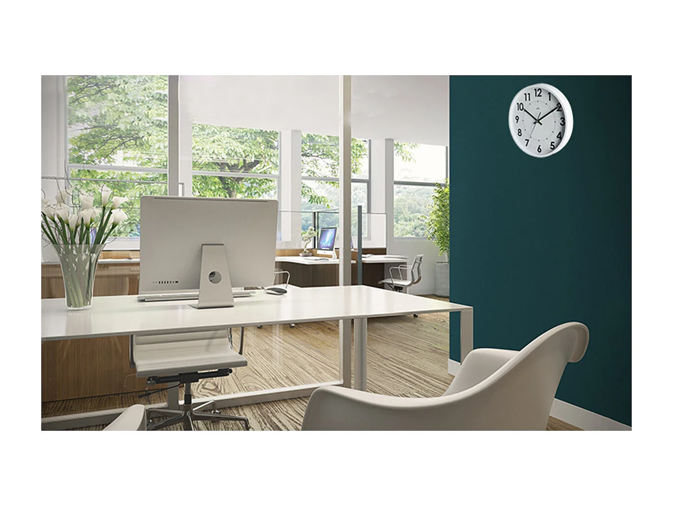 Horloge silencieuse Abylis Ø30cm - Blanc - Orium