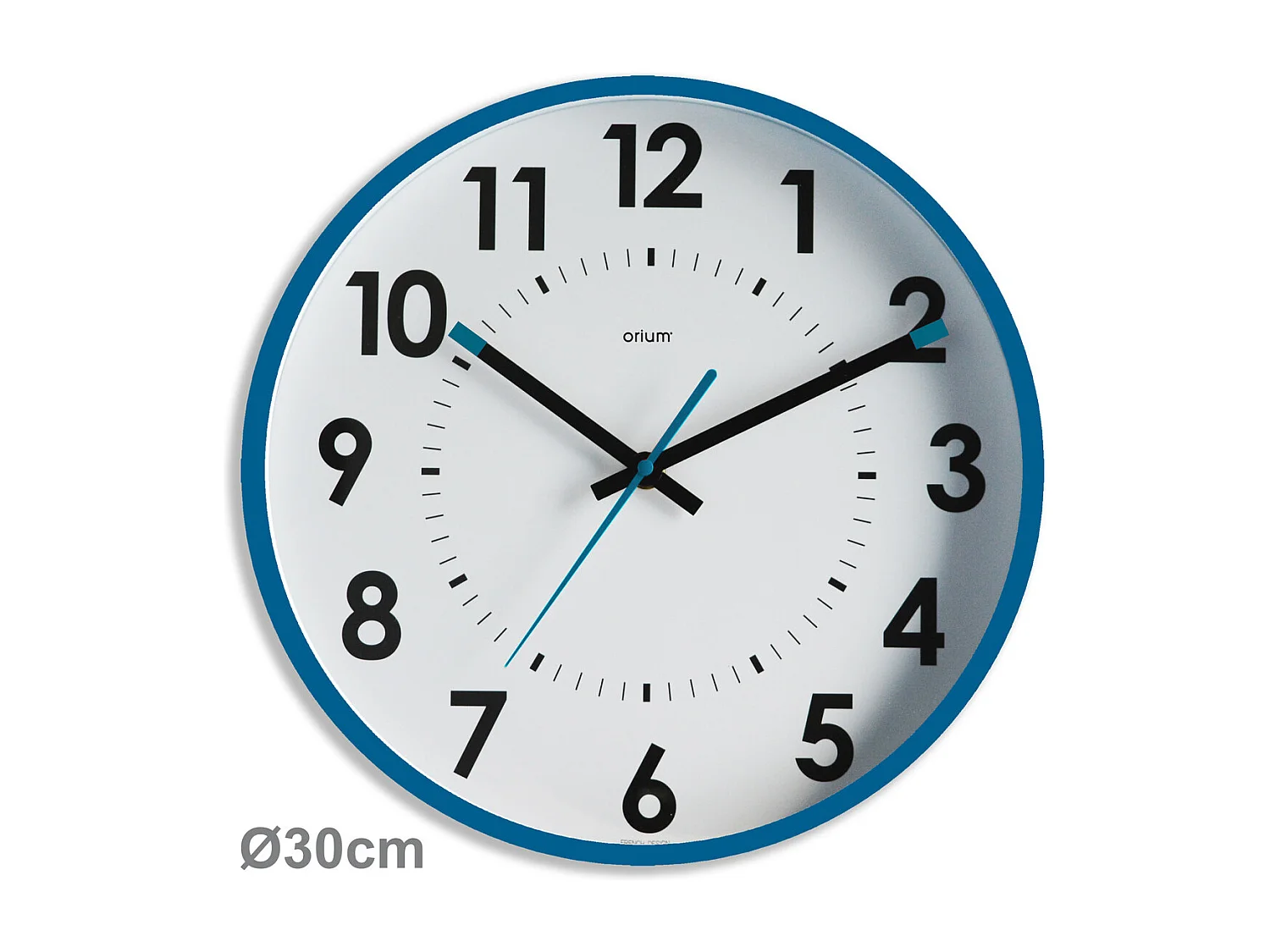 Horloge silencieuse Abylis Ø30cm - Bleu canard - Orium