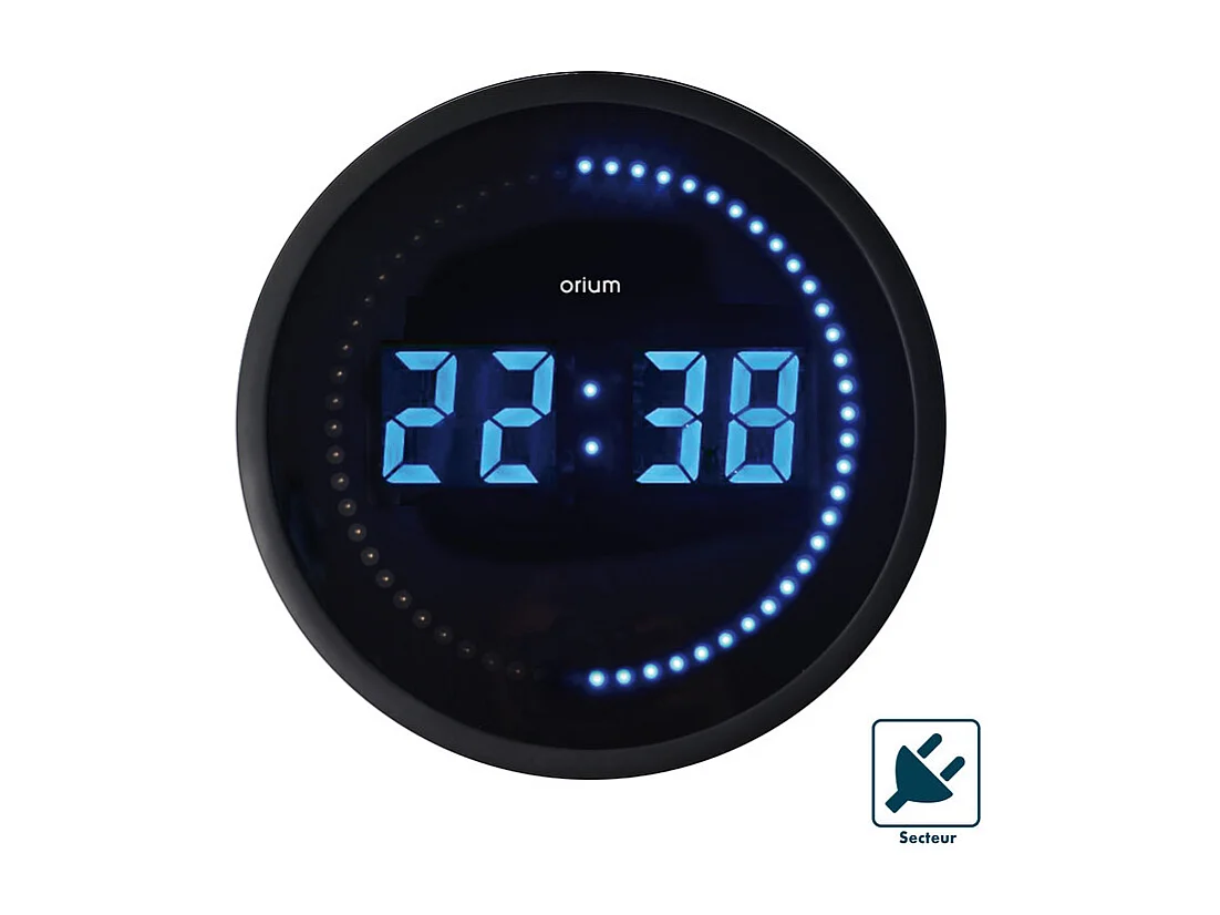 Horloge LED - Bleue - 30cm - Orium