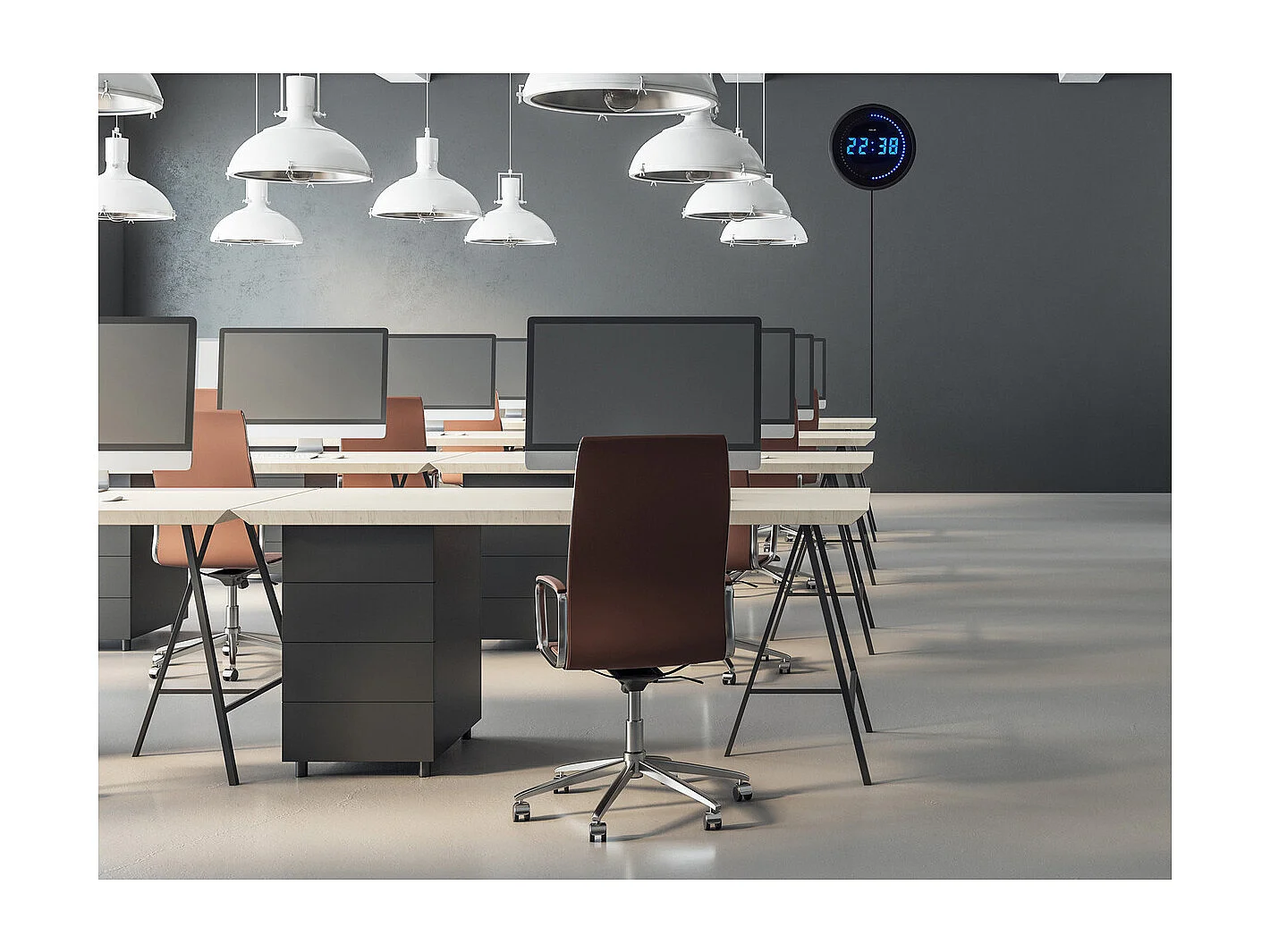 Horloge LED - Bleue - 30cm - Orium