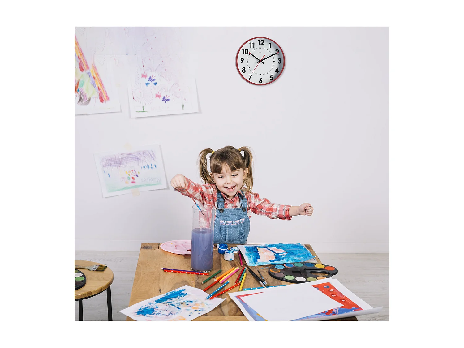 Horloge silencieuse Abylis Ø30cm - Lie de vin - Orium