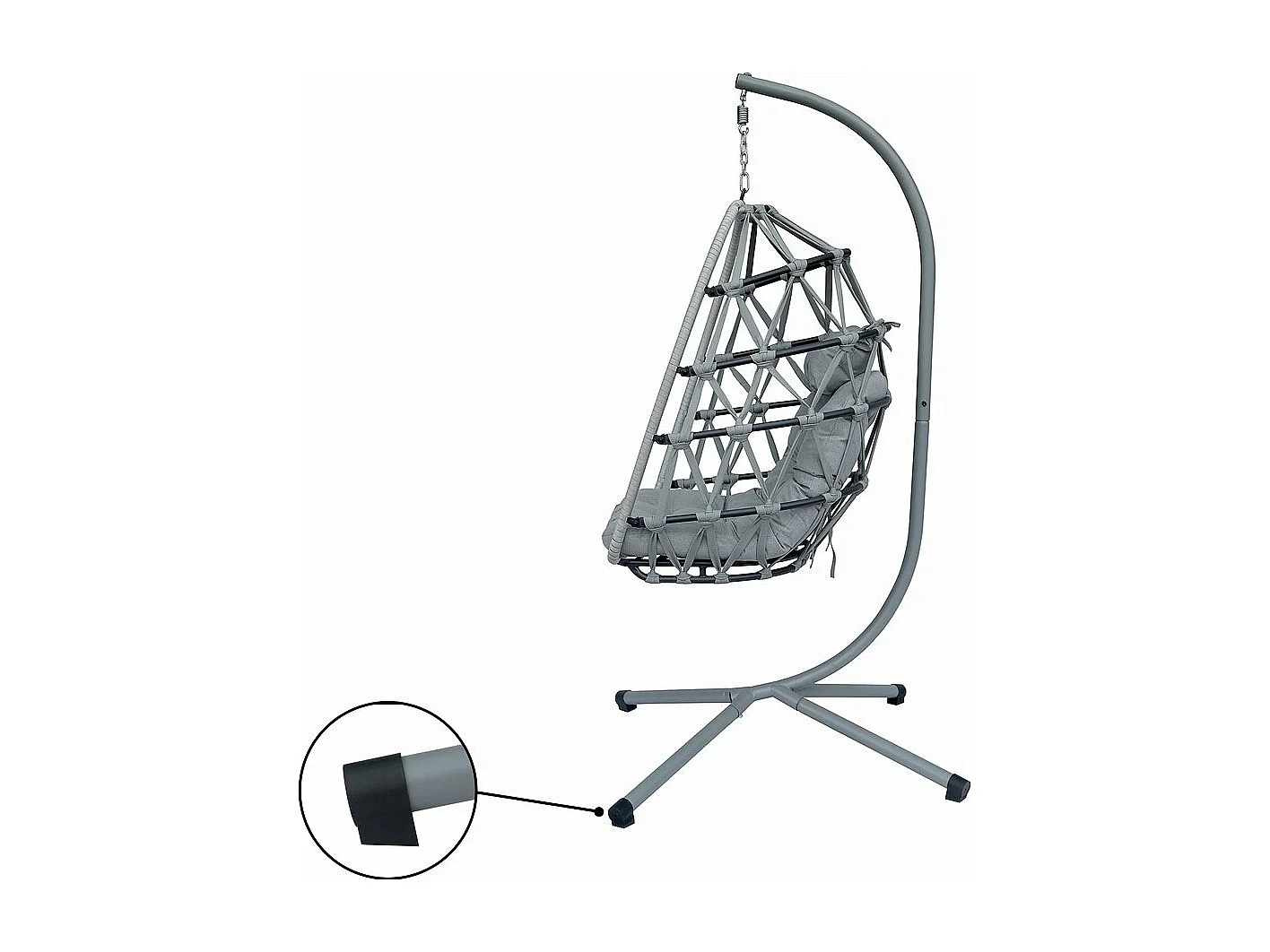 Hangende tuinstoel "Cony" Grijs Comfortabel en Elegant