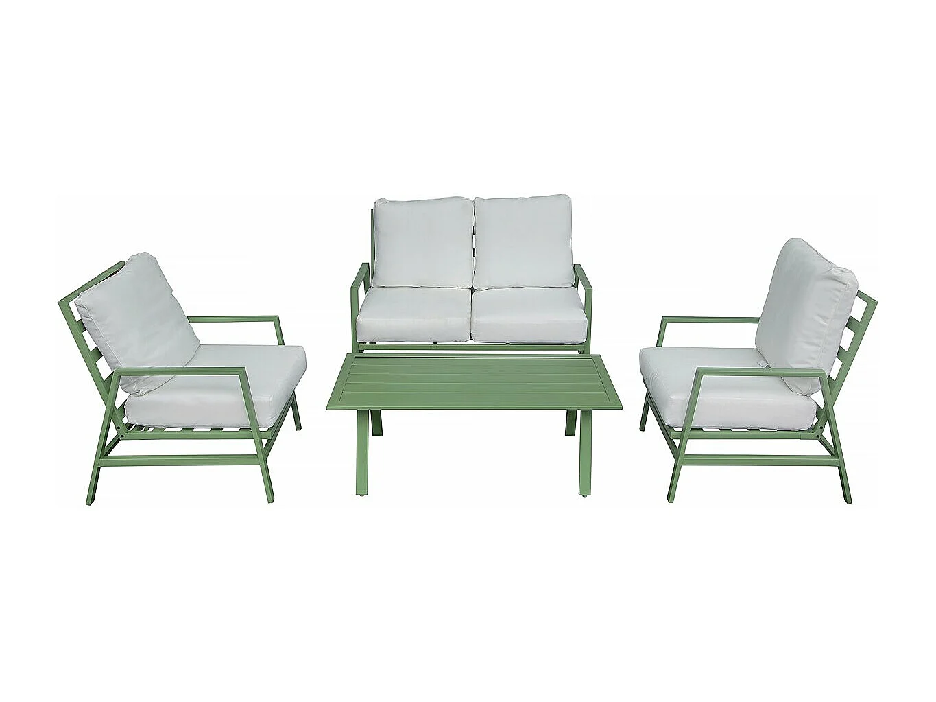 Salon de jardin en métal "Queens" - 4 places - Vert