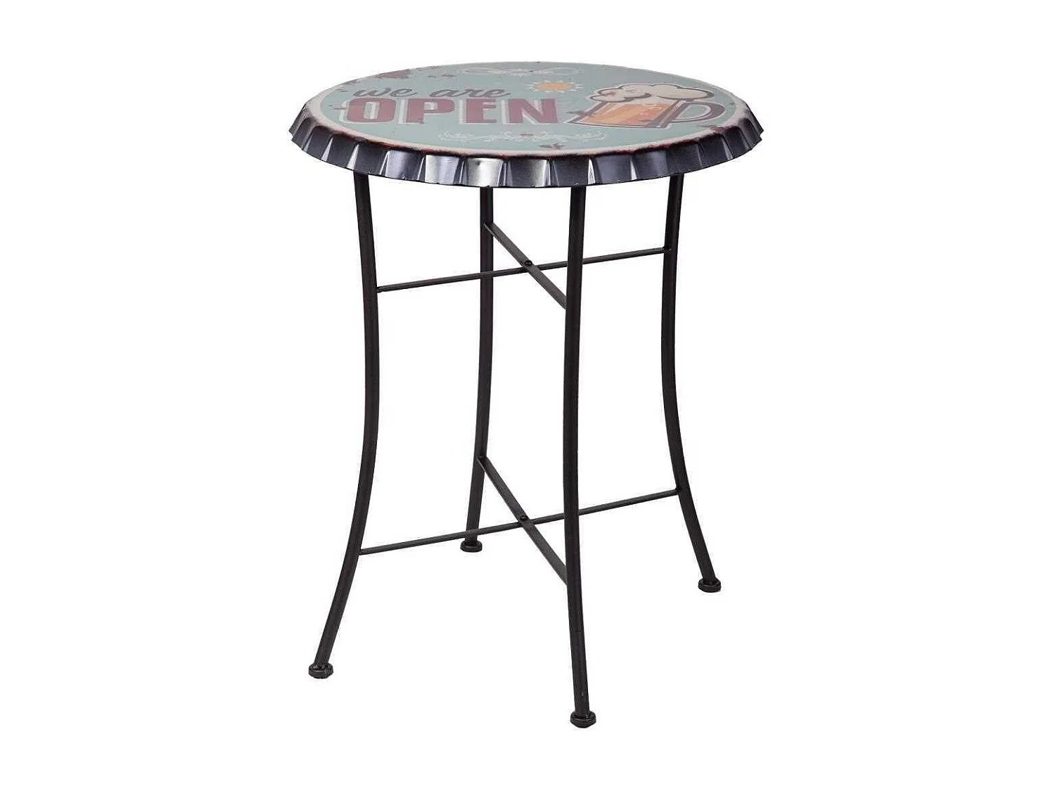 Mesa em metal azul, 60x75 cm