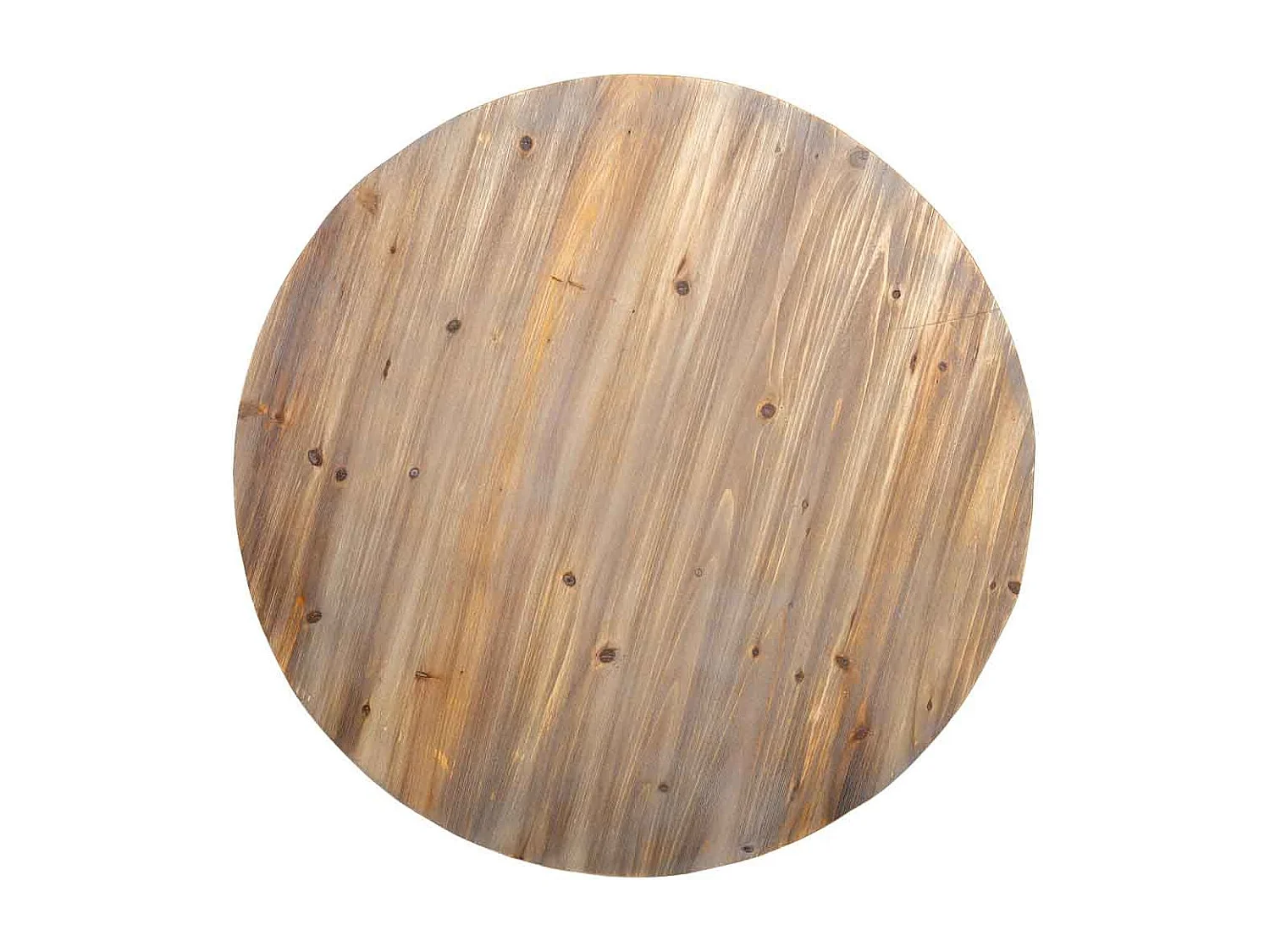 Mesa de centro redonda em metal e madeira 80x80x45h cm