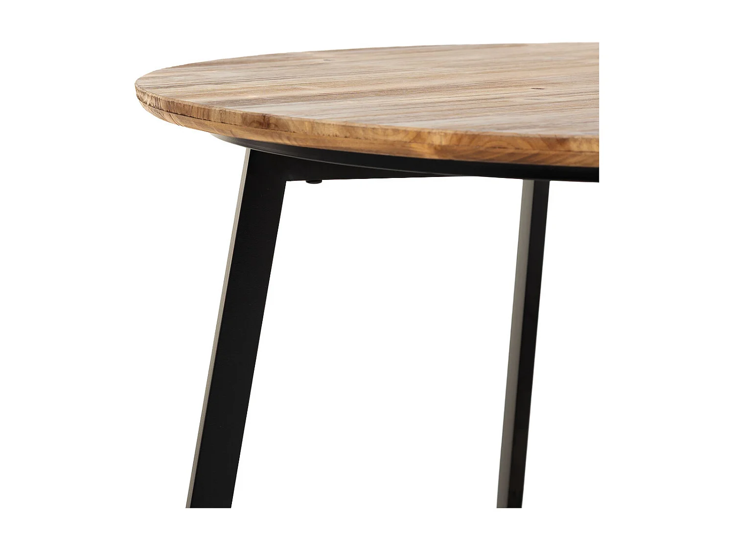 Mesa de centro redonda em metal e madeira 80x80x45h cm