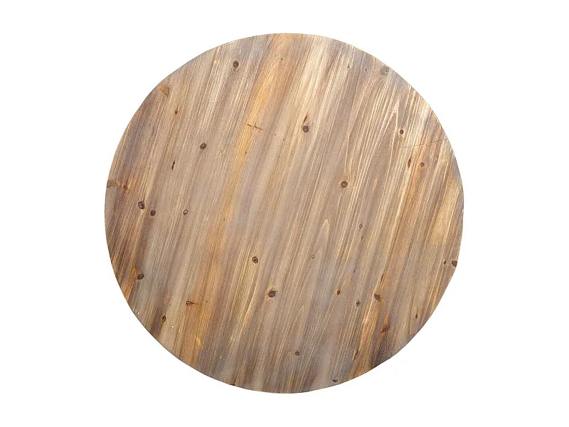 Tavolino rotondo in metallo e legno 80x80x45h cm