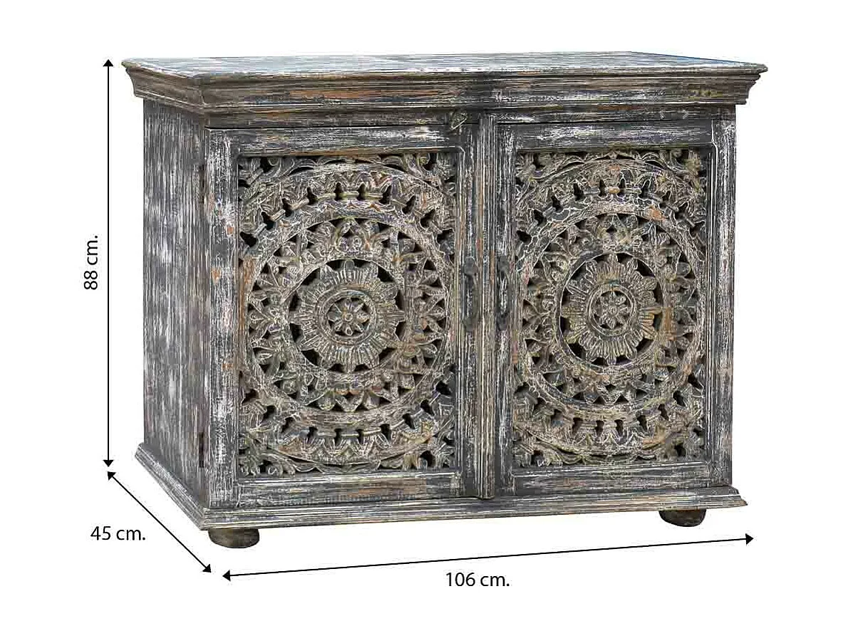 Mesa de salão em madeira artesanal 106x45x88h cm