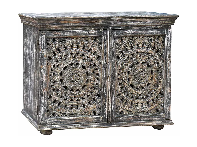 Recibidor de madera acabado artesanal 106x45x88h cm