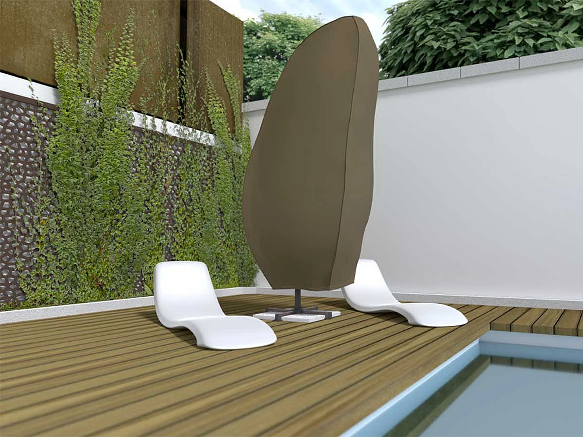 Housse de protection parasol déporté COVERTOP - Taupe - 60 x 80 x 265 cm