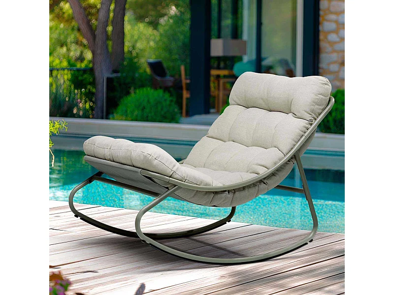 Fauteuil à bascule avec coussin rembourré Relax