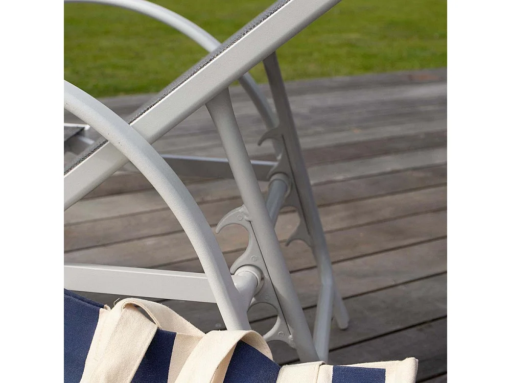 Bain de soleil blanc en aluminium multipositions SUNSET