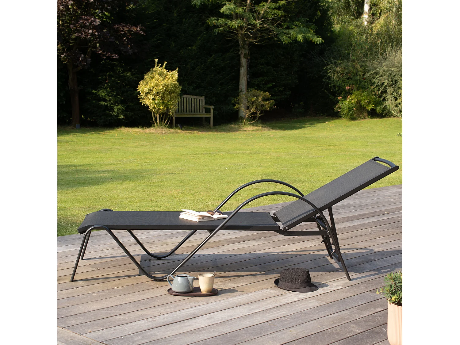 Bain de soleil en aluminium Noir SUNSET