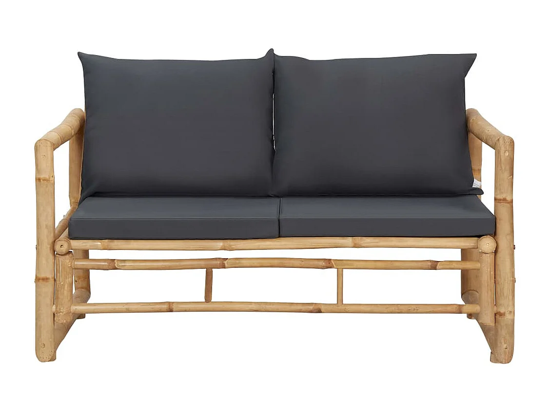 Salon de jardin 4 pcs avec coussins Bambou