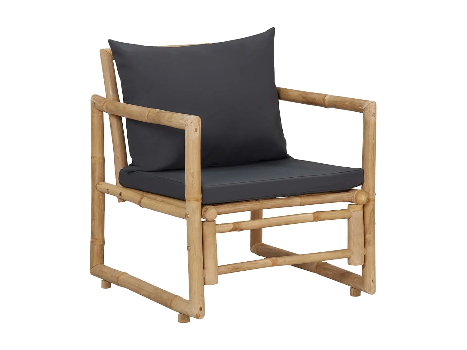 Salon de jardin 4 pcs avec coussins Bambou