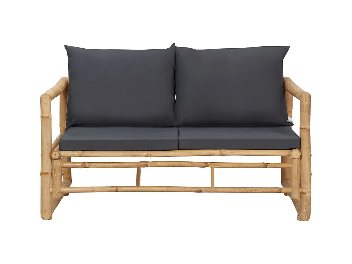 Salon de jardin 4 pcs avec coussins Bambou