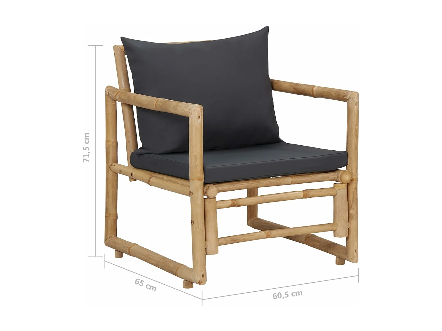 Set Divani da Giardino 4 pz con Cuscini in Bambù