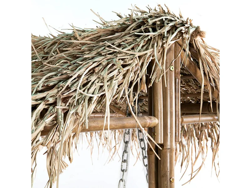 Hollywoodschaukel 2-Sitzer mit Palmblättern Bambus 202 cm