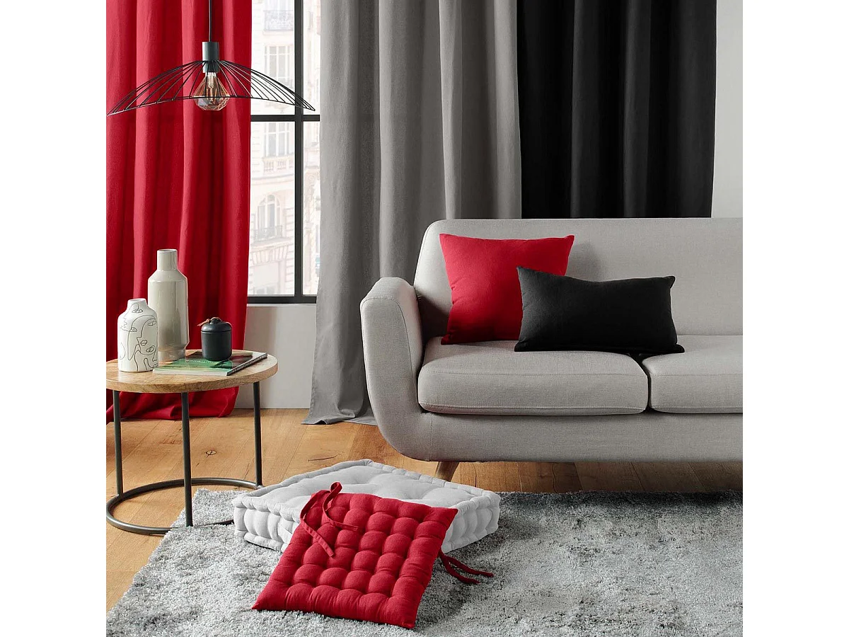 Gepolsterte Sitzfläche aus recycelter Baumwolle und Polyester 38 x 38 cm