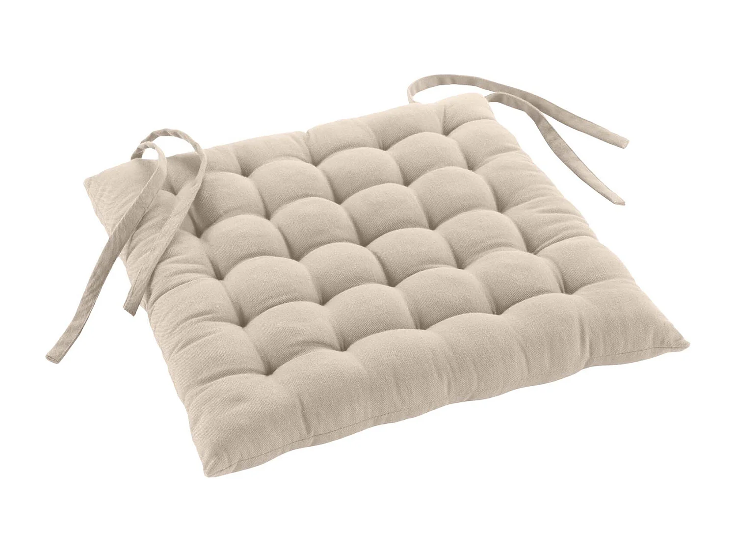 Gepolsterte Sitzfläche aus recycelter Baumwolle und Polyester 38 x 38 cm