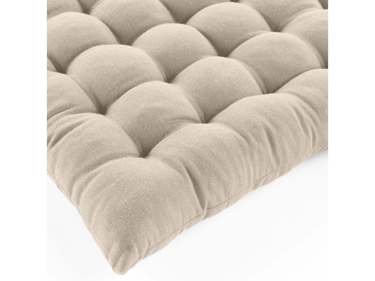 Gepolsterte Sitzfläche aus recycelter Baumwolle und Polyester 38 x 38 cm