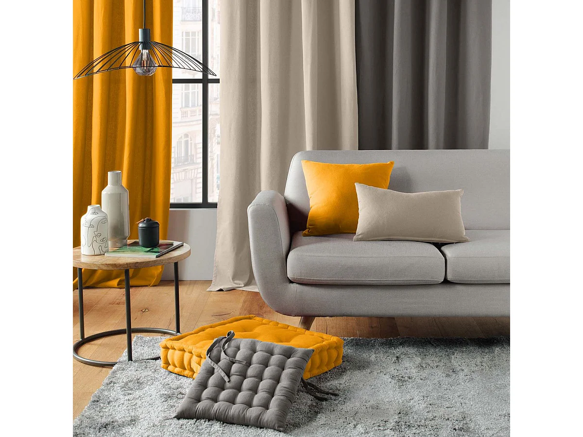 Gepolsterte Sitzfläche aus recycelter Baumwolle und Polyester 38 x 38 cm