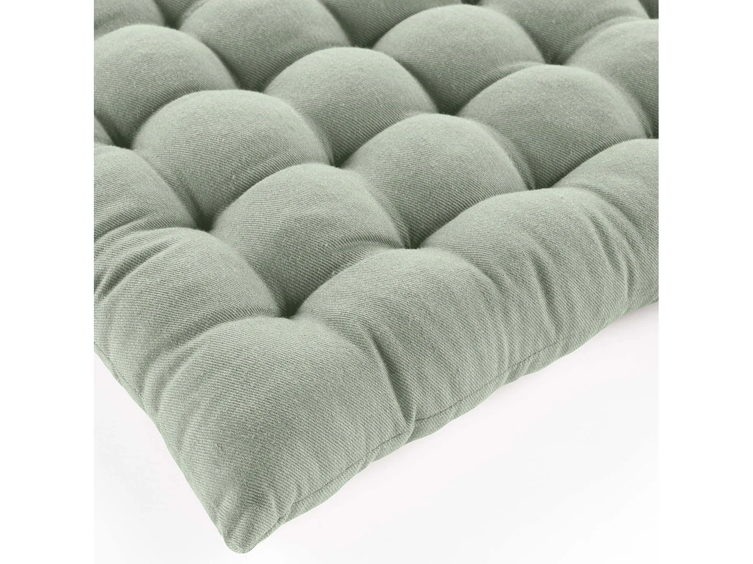 Gepolsterte Sitzfläche aus recycelter Baumwolle und Polyester 38 x 38 cm