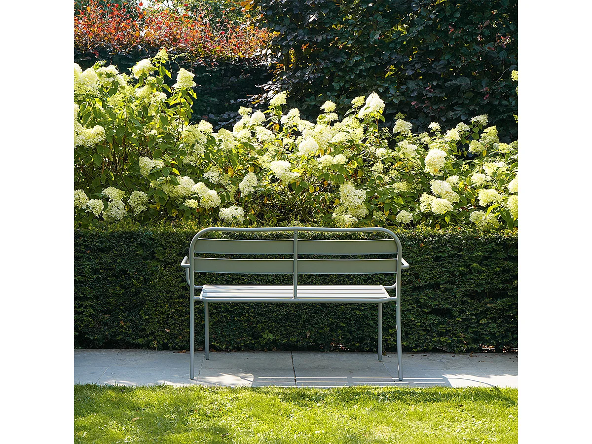 Banc en aluminium 118cm Gris Galet SOHA