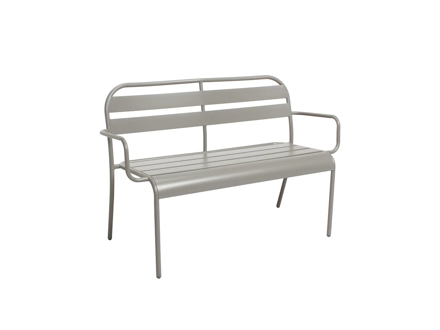 Banc de jardin en aluminium 2 places gris galet SOHA